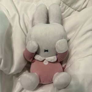 11” Miffy Peekaboo Pink and White Plush Toy